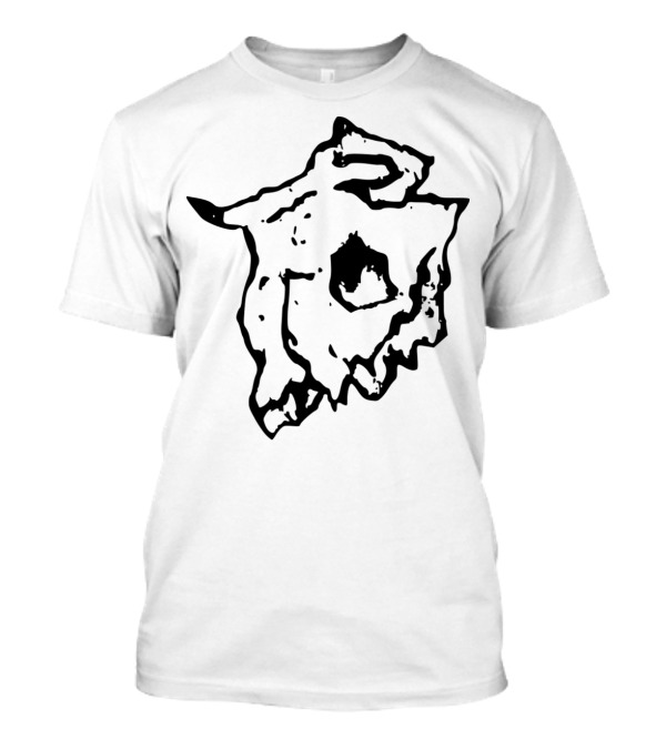 Buffalo Bull Bison Skull Skeleton Horns Lineart T-Shirt