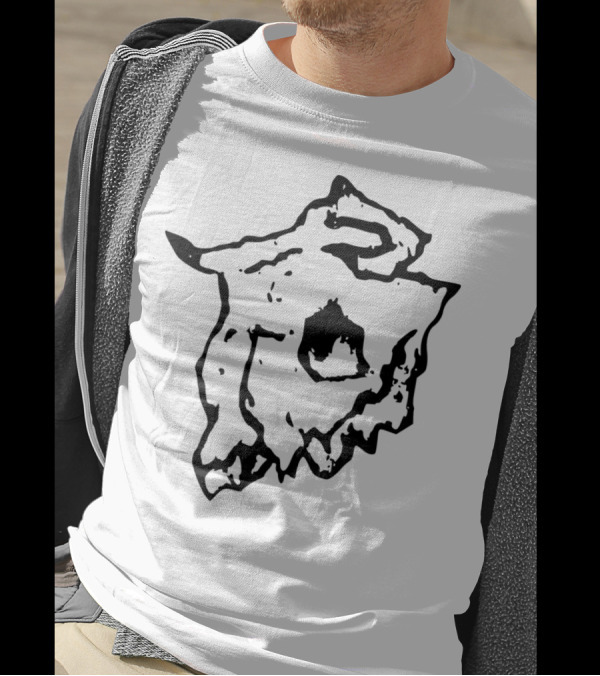 Buffalo Bull Bison Skull Skeleton Horns Lineart T-Shirt