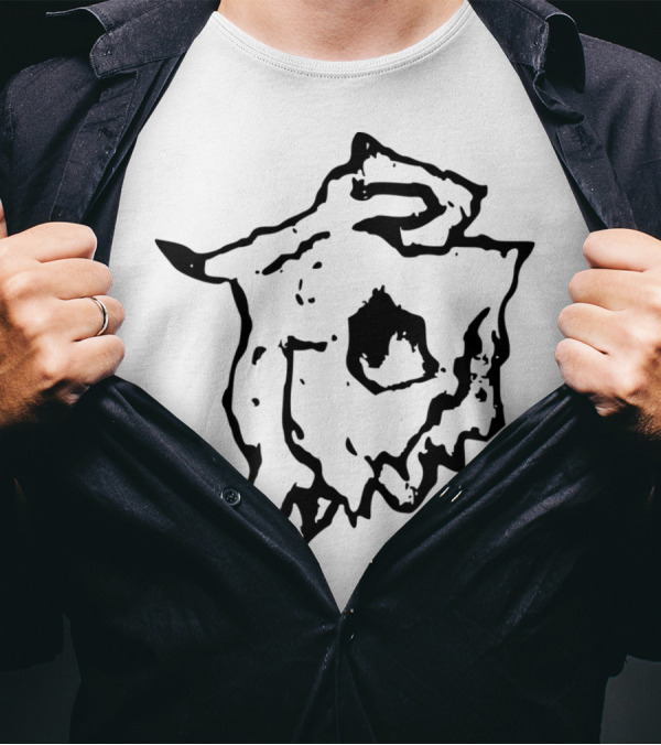 Buffalo Bull Bison Skull Skeleton Horns Lineart T-Shirt