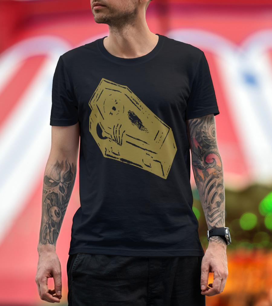 Coffin Vintage Gold Sketch Minimalist Aesthetic T-Shirt