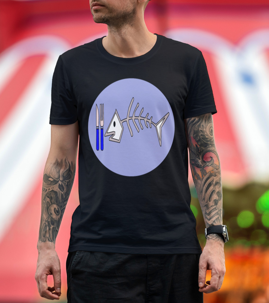 Fish Bones Food Fork Knife T-Shirt