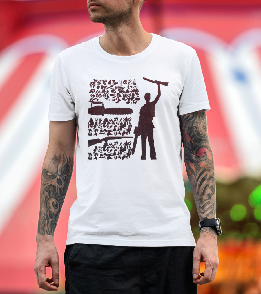 PageEvents Chainsaw Silhouette and Text Graphics T-Shirt