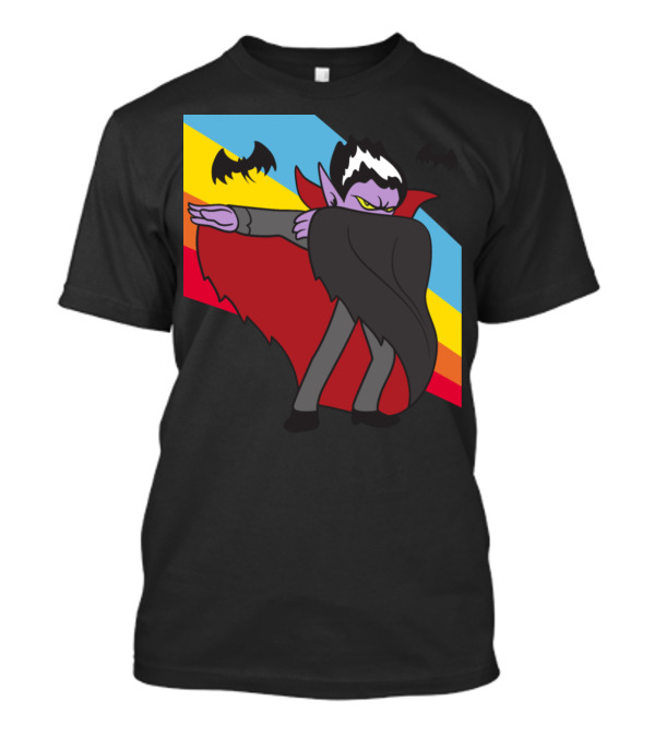 Retro Vintage Dabbing Vampire Halloween Monster With Bat T-Shirt