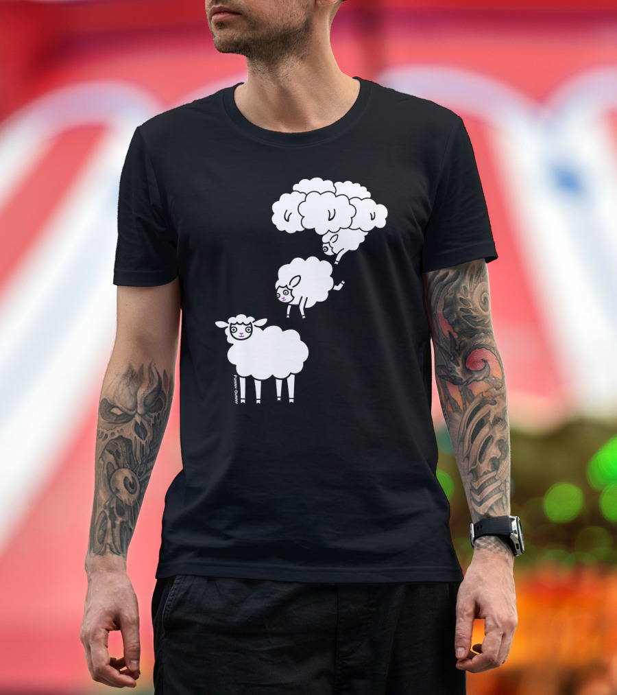 Day Dreaming Sheep with Cloud Transformation by Furry Feline Creatives T-Shirt