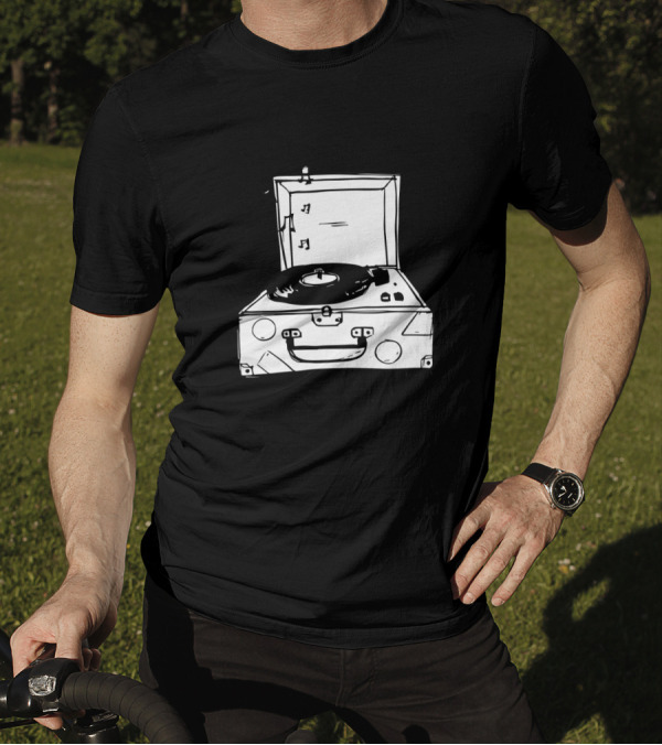 Everything Has A Rhythm Everything Dances Vintage Record Player Music Notes T-Shirt