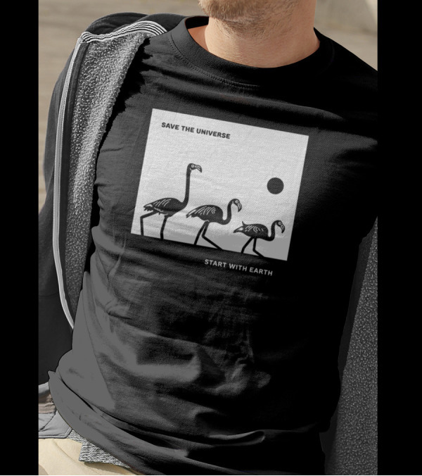 Save The Universe Start With Earth Flamingos And Sun T-Shirt