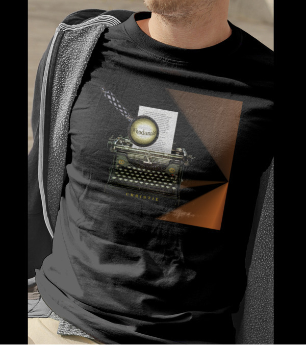 Whodunnit Agatha Christie Typewriter Mystery Magnifying Glass T-Shirt
