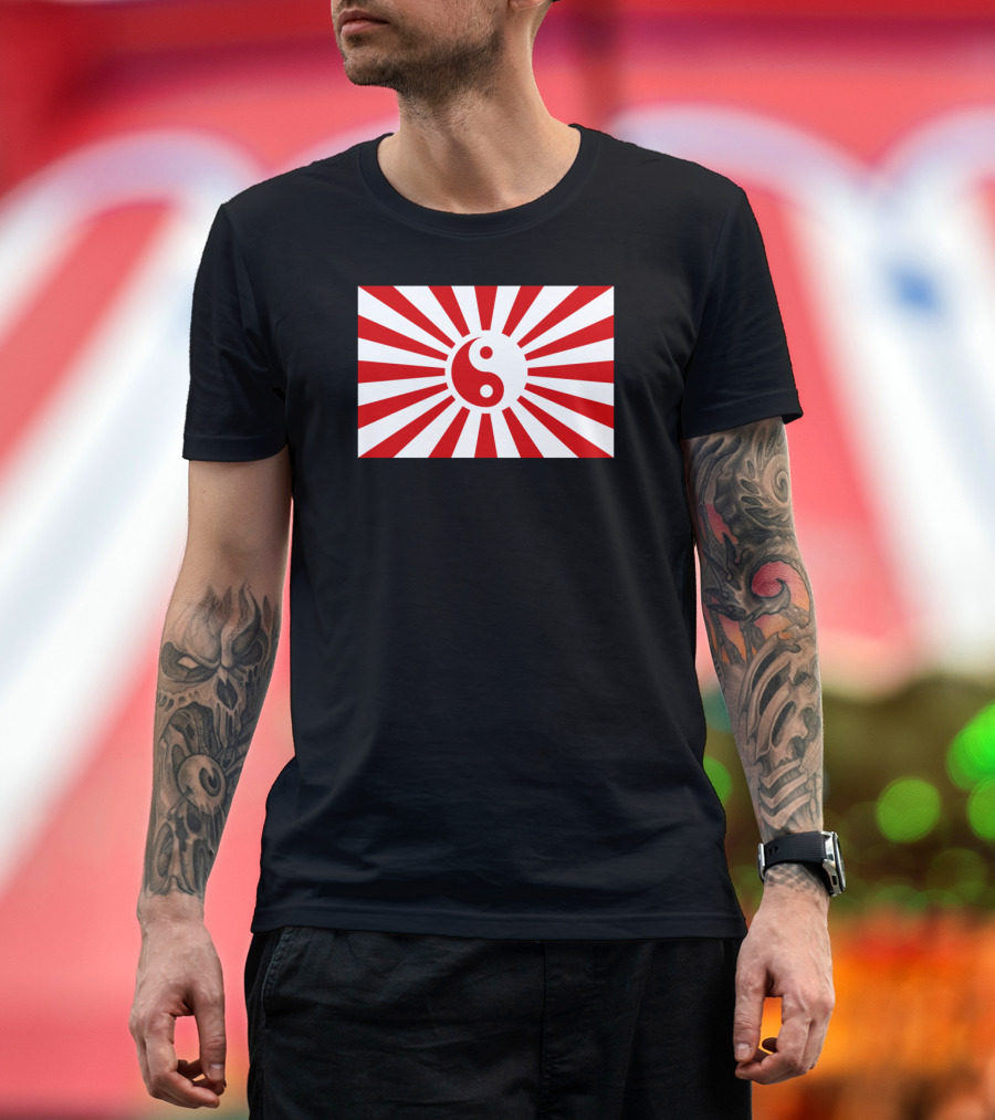 Rising Sun Yin Yang Red and White T-Shirt