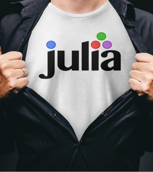 Julia Programming Language Logo With Colorful Dots T-Shirt