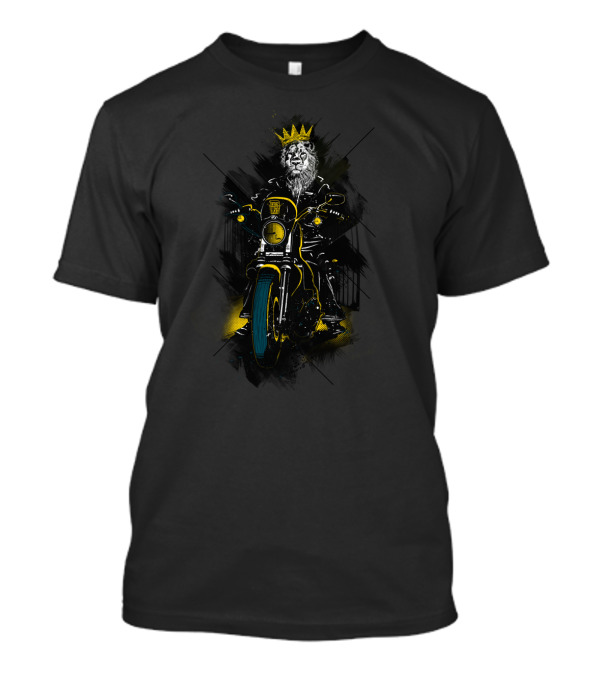 Sons Of Monarchy Lion King Riding Motorcycle With Crown T-Shirt