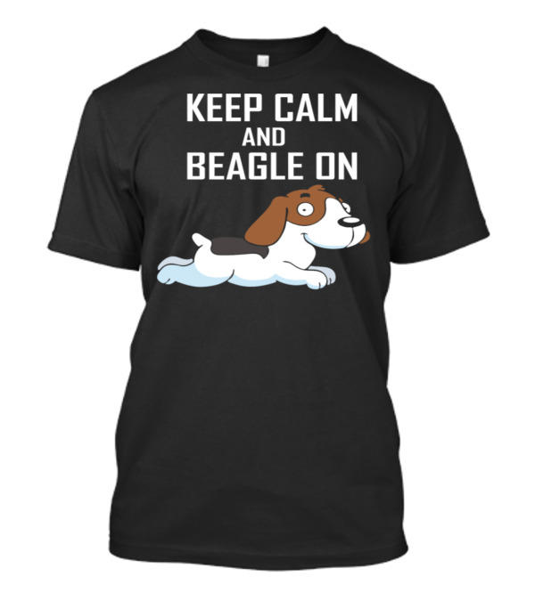 Keep Calm And Beagle On Cartoon Dog T-Shirt