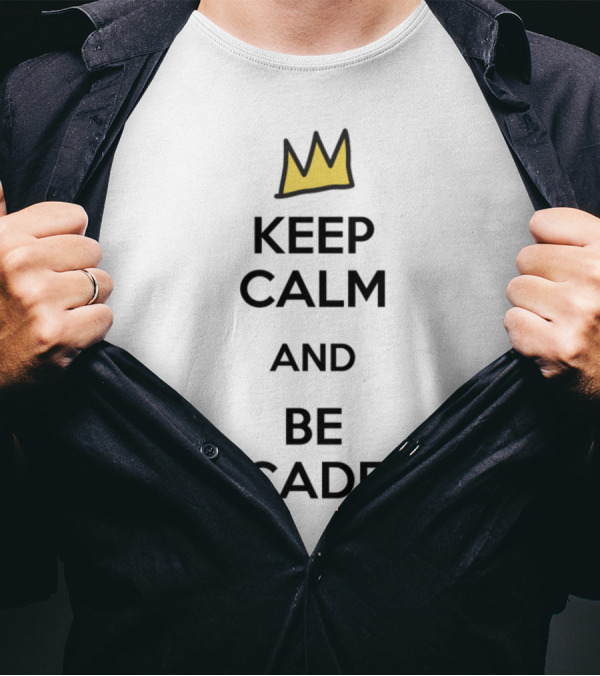 Keep Calm And Be Macadelic With Yellow Crown Icon Above Text T-Shirt