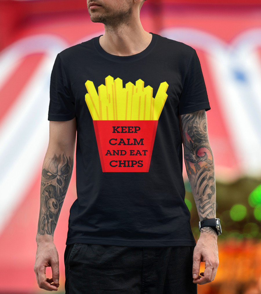 Keep Calm and Eat Chips French Fries Box T-Shirt