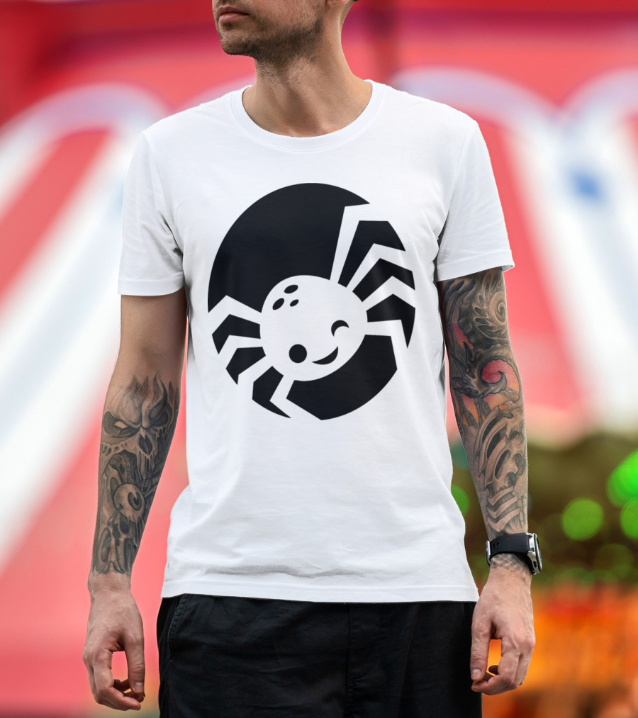 Cute Pumpkin Stencils Smiling Spider T-Shirt