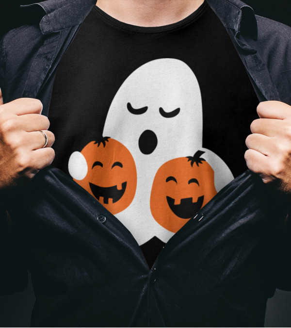 Ghost With Laughing Pumpkins Boo T-Shirt