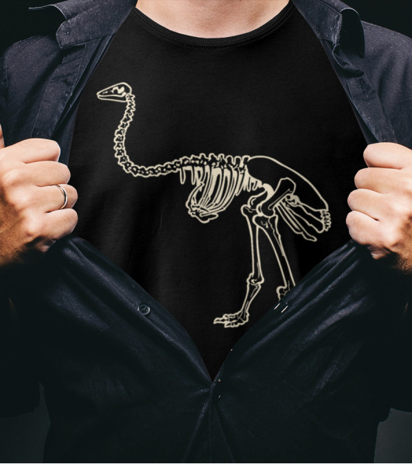 Skeleton Dinosaur Vector Image Ostrich-Like T-Shirt