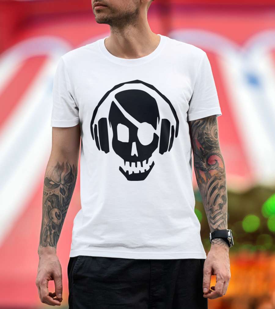 Dead Skull Skeleton in Headphones Listening to Beats T-Shirt