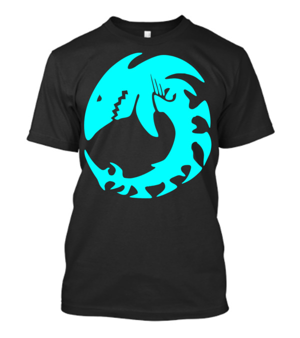 Shark Aqua Colored Skeleton Native Animal Circular T-Shirt