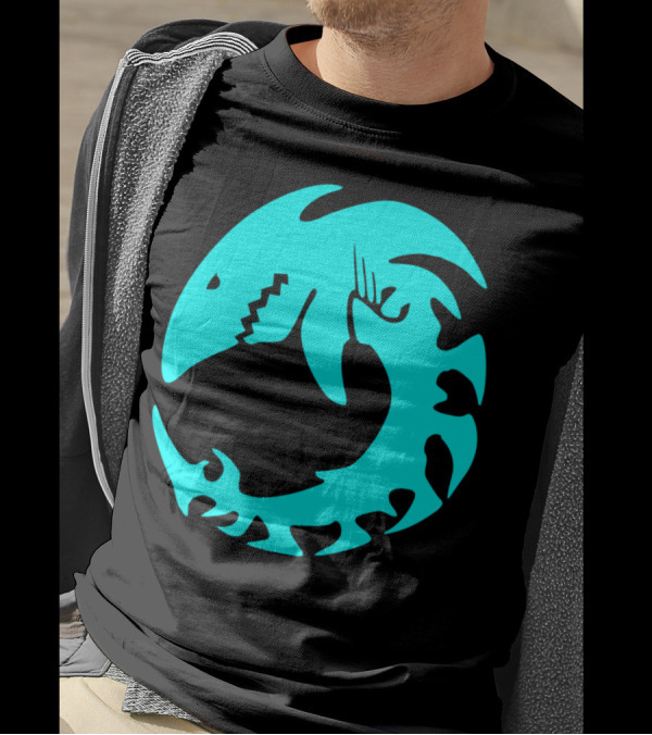 Shark Aqua Colored Skeleton Native Animal Circular T-Shirt