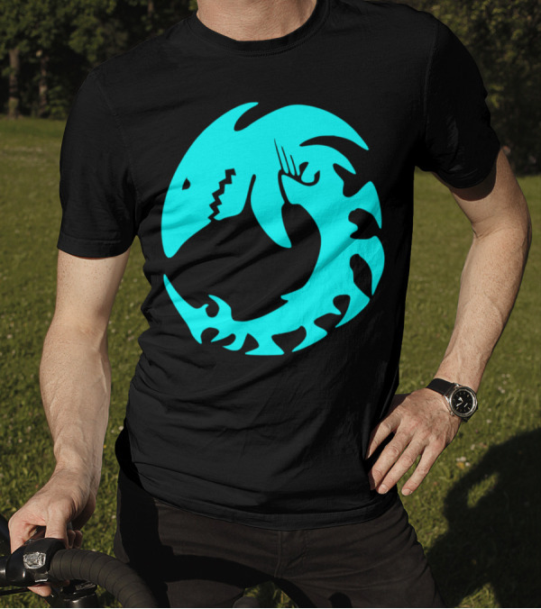 Shark Aqua Colored Skeleton Native Animal Circular T-Shirt