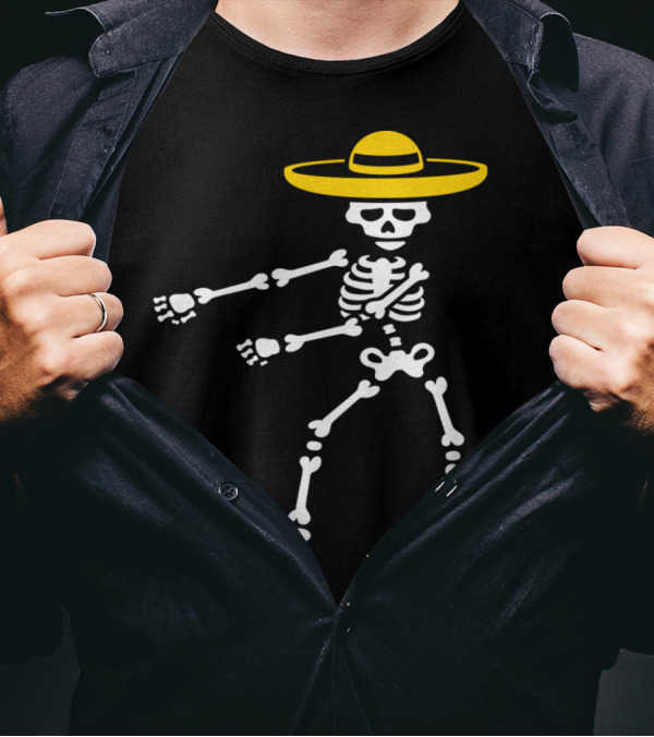 Floss Flossing Skeleton Día De Los Muertos Mexico T-Shirt
