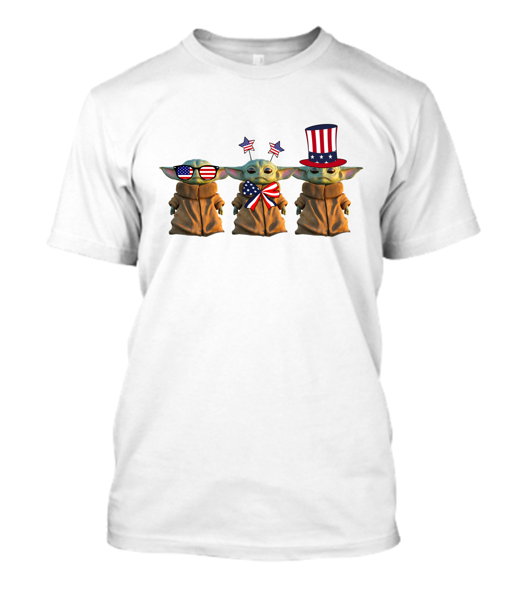 3 Baby Yoda American Patriotic T-Shirt
