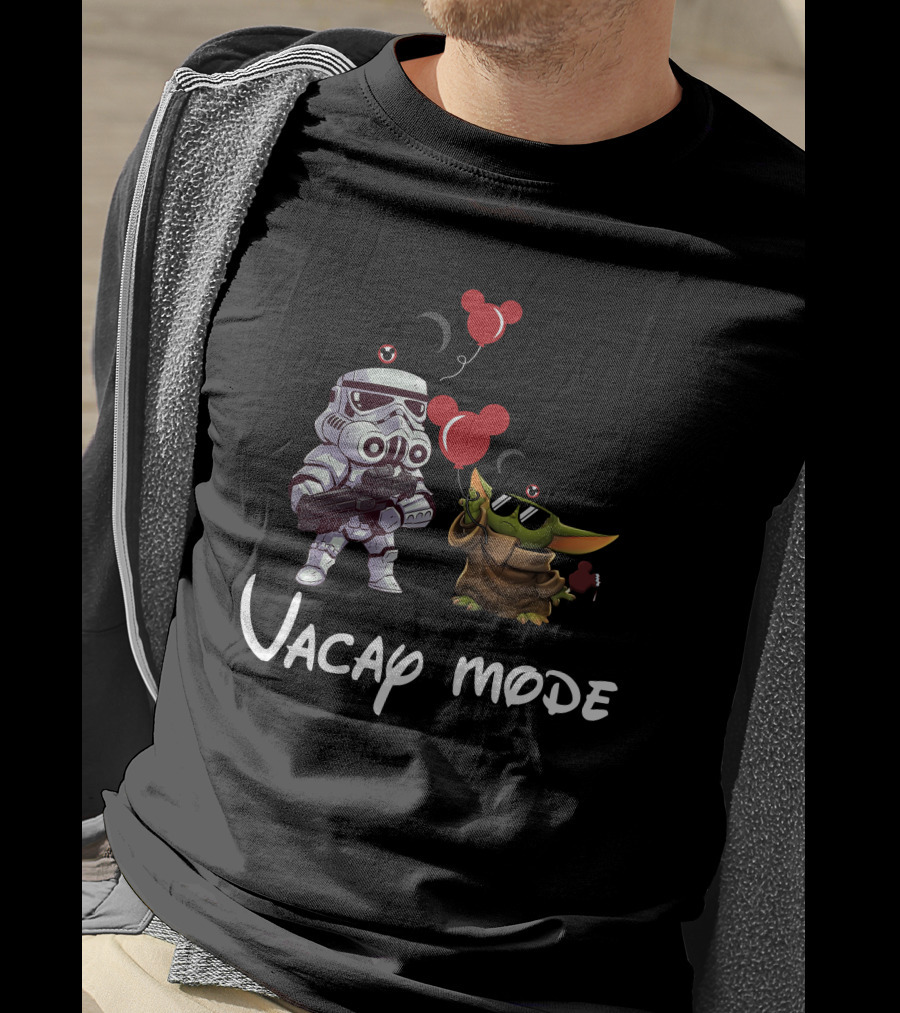 Star Wars Baby Yoda Vacay Mode Stormtrooper Mickey Ears Balloons T-Shirt