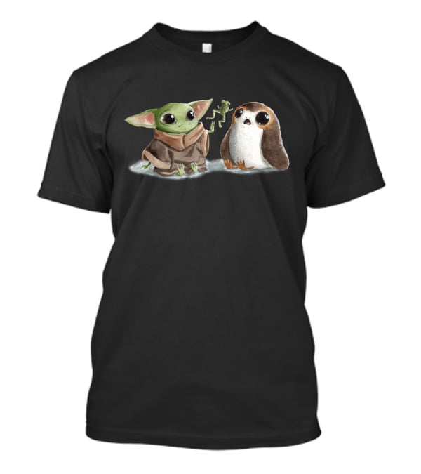 Grogu And Porg Encounter With Frog T-Shirt