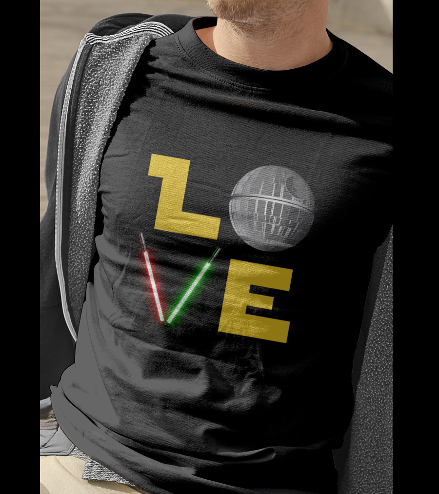 LOVE Star Wars Lightsabers Death Star T-Shirt