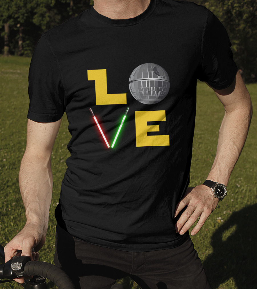LOVE Star Wars Lightsabers Death Star T-Shirt