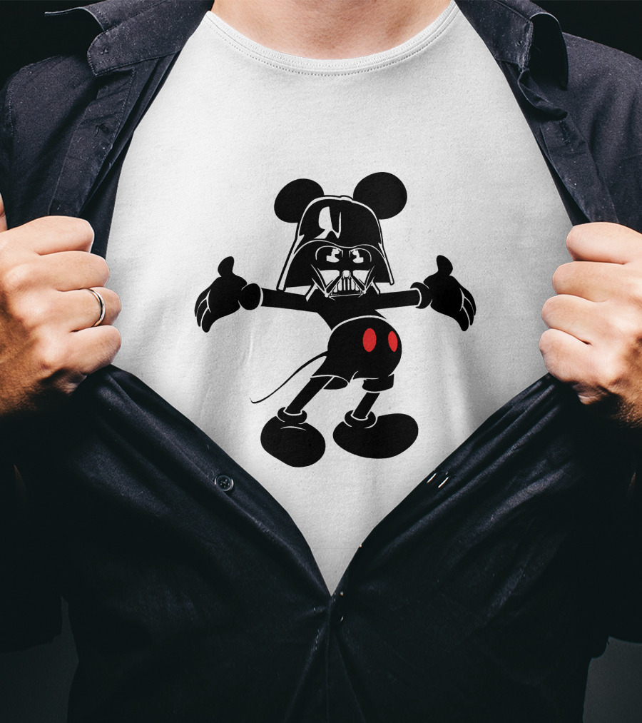Darth Vader Mickey Crossover Character Fusion T-Shirt