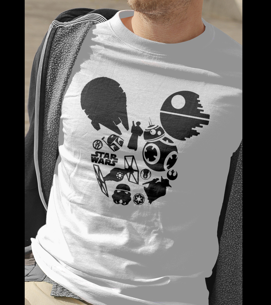 Star Wars Icons Millennium Falcon Death Star BB-8 T-Shirt