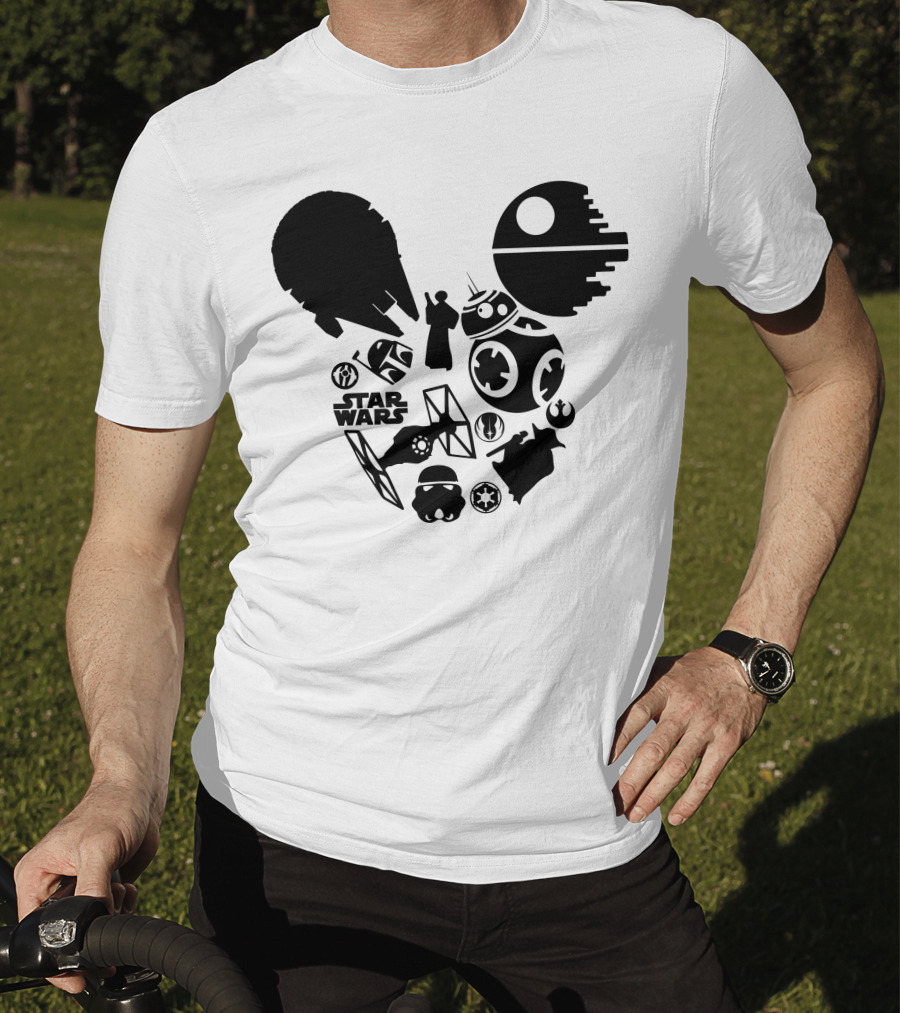 Star Wars Icons Millennium Falcon Death Star BB-8 T-Shirt