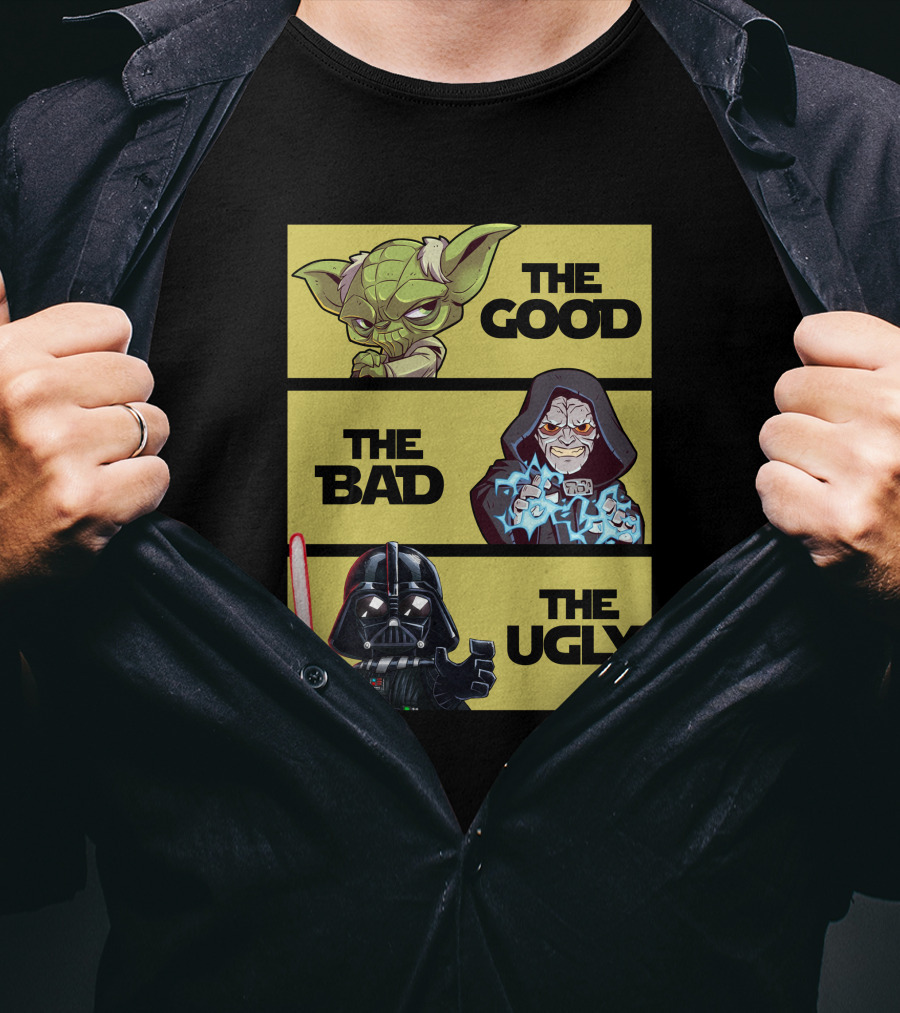 The Good The Bad The Ugly Star Wars Yoda Emperor Palpatine Darth Vader T-Shirt