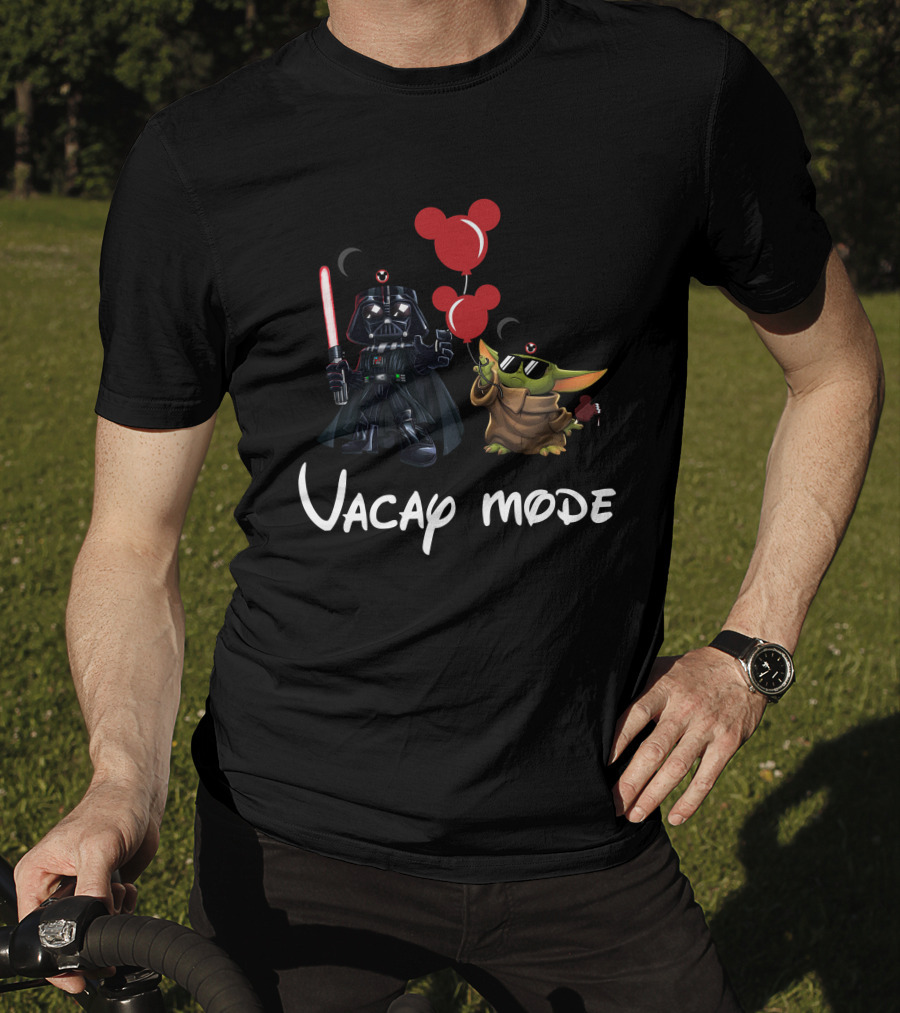 Vacay Mode Darth Vader Yoda Mickey Ears Balloons T-Shirt