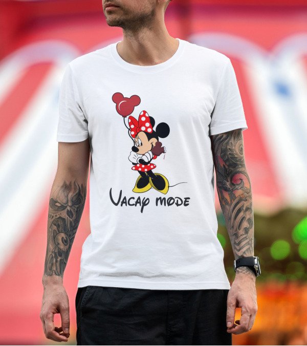 Premium T-Shirt: Disney Minnie Mouse Vacay Mode Balloon and Ice Cream T-Shirt Disney Minnie Mouse Vacay Mode Balloon and Ice Cream T-Shirt