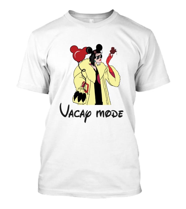 Cruella De Vil Vacay Mode Mickey Ears Balloon Ice Cream T-Shirt