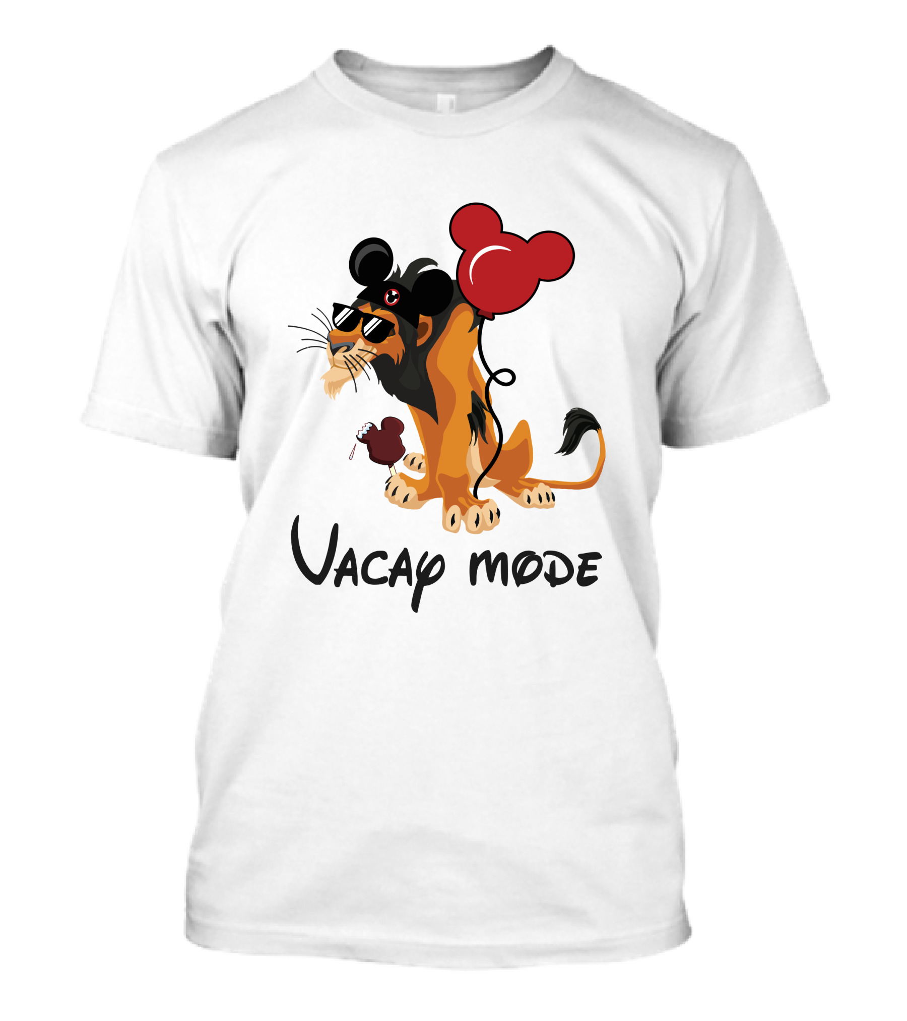 Scar Lion Vacay Mode Balloon Ears Sunglasses Ice Cream T-Shirt