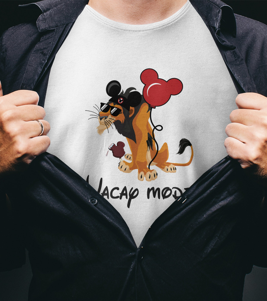 Scar Lion Vacay Mode Balloon Ears Sunglasses Ice Cream T-Shirt