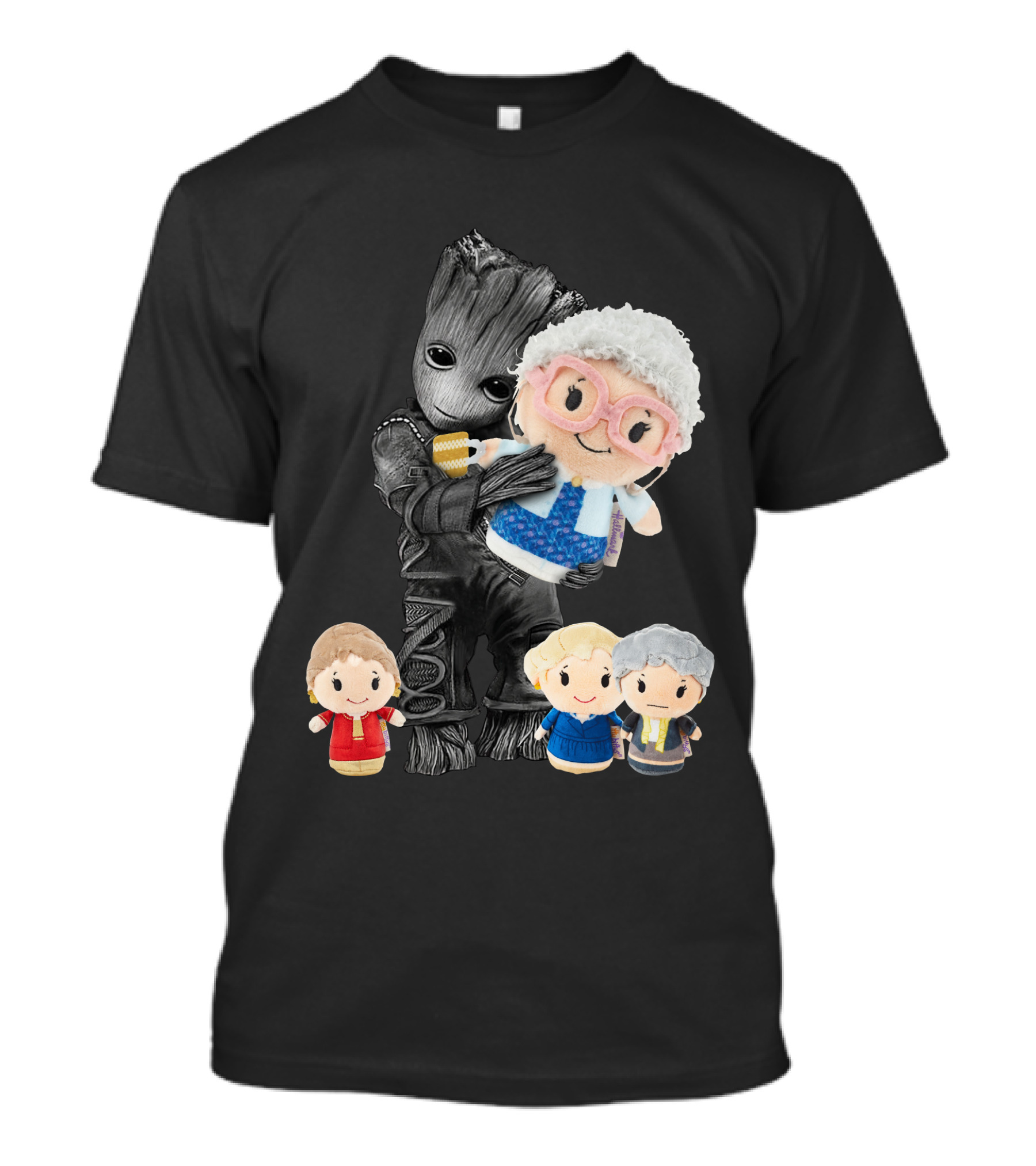 Groot Hugging Golden Girls Characters Plush Toy Collection T-Shirt