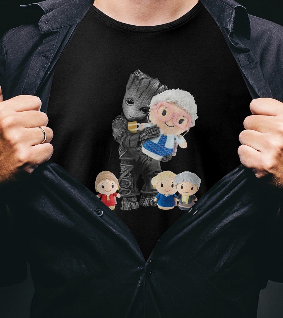 Groot Hugging Golden Girls Characters Plush Toy Collection T-Shirt