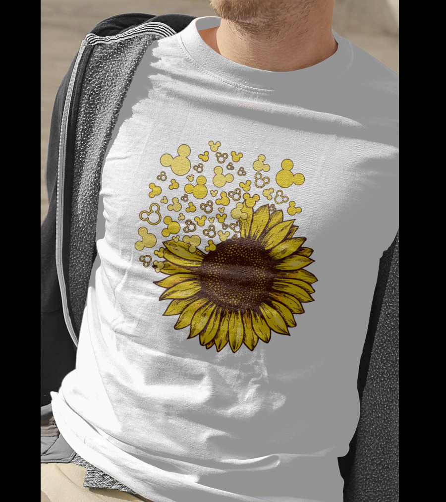 Mickey Sunflower Iconic Blooms With Classic Ears T-Shirt