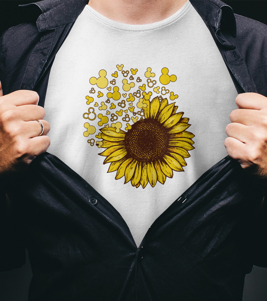 Mickey Sunflower Iconic Blooms With Classic Ears T-Shirt