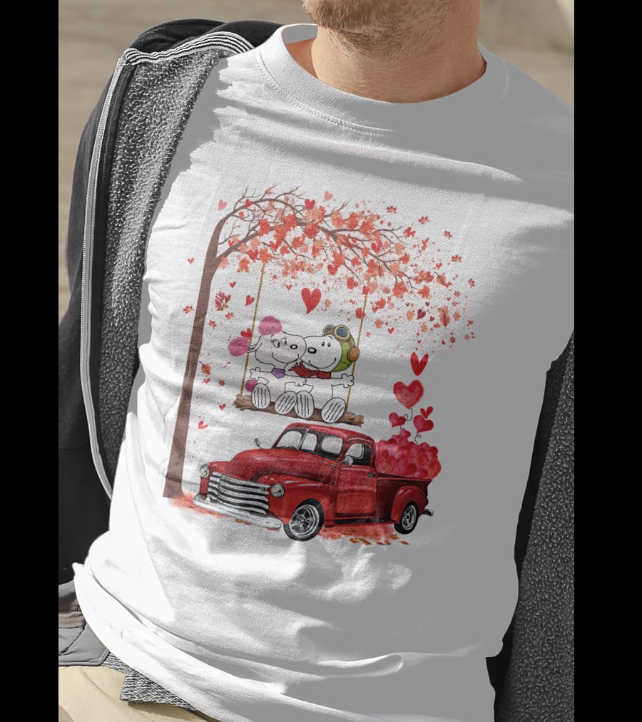 SNP Love Heart Tree Swing Red Truck Romance T-Shirt