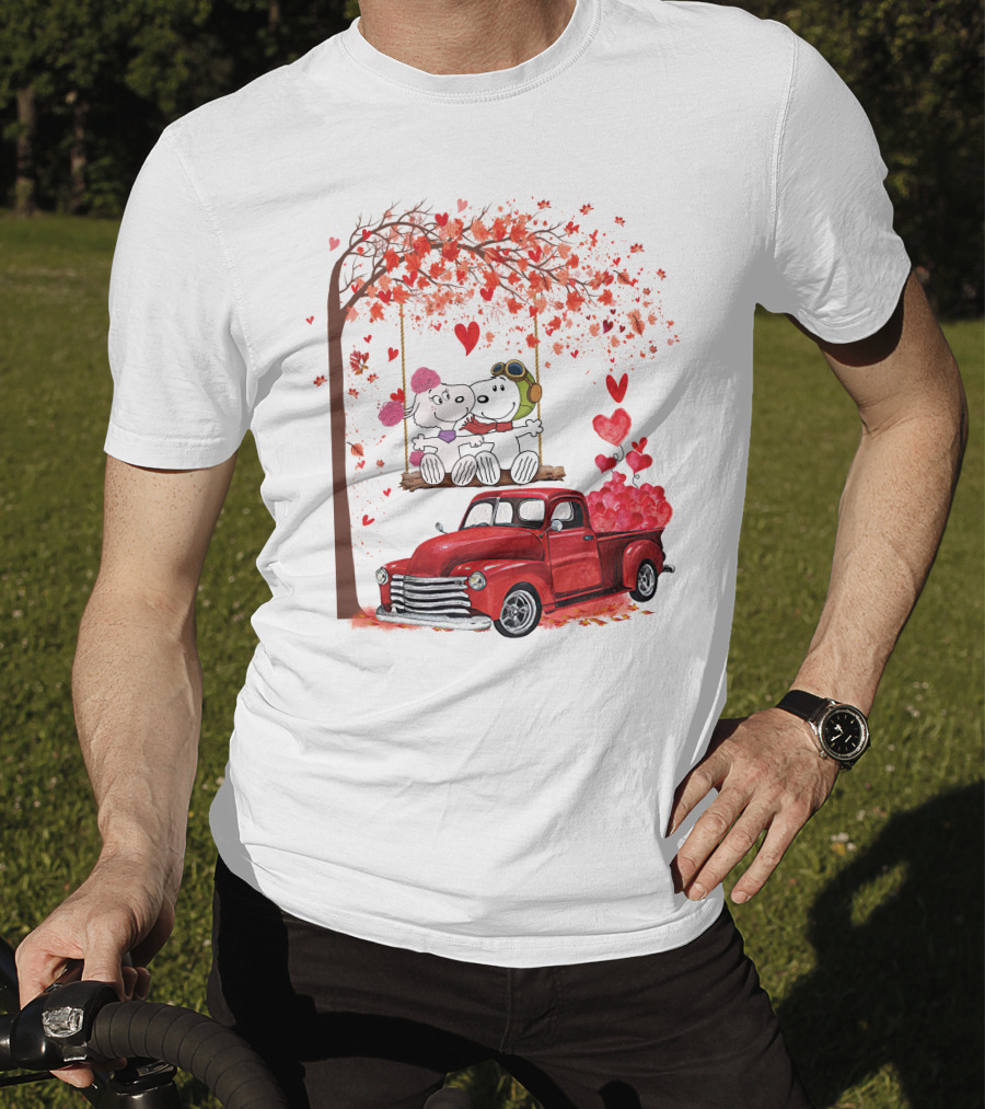 SNP Love Heart Tree Swing Red Truck Romance T-Shirt