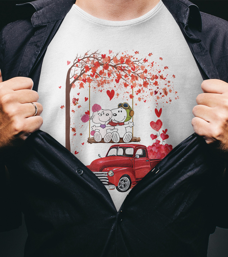 SNP Love Heart Tree Swing Red Truck Romance T-Shirt