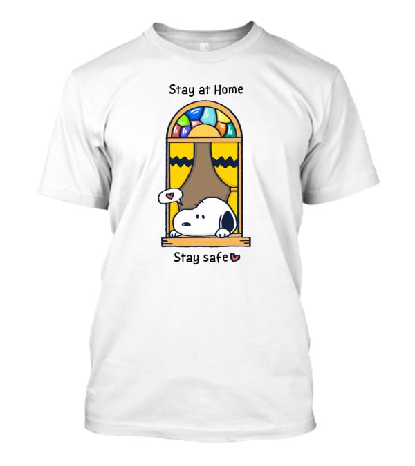 Stay At Home Stay Safe Peanuts Snoopy Window T-Shirt