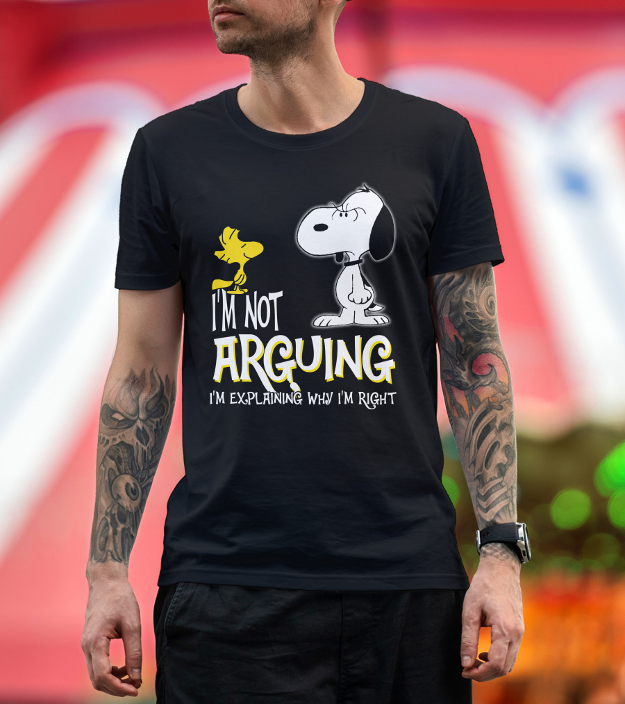 Snoopy Woodstock Arguing Peanuts Comic Strip Humor T-Shirt