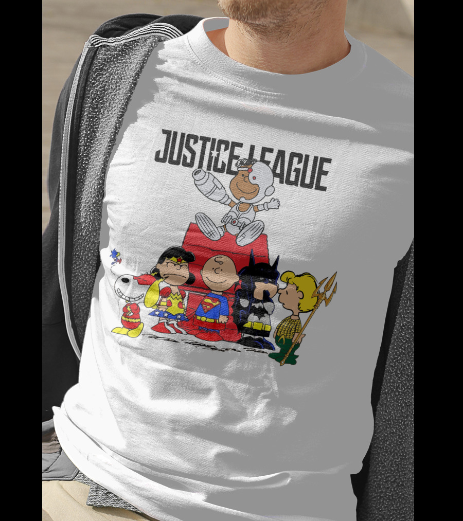 Justice League Peanuts Crossover Charlie Brown Superheroes T-Shirt