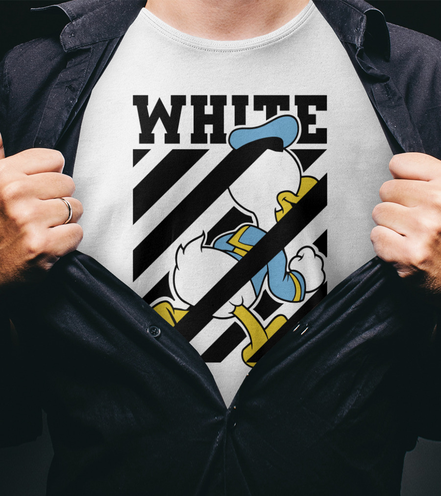Donald Duck Off-White Stripes T-Shirt